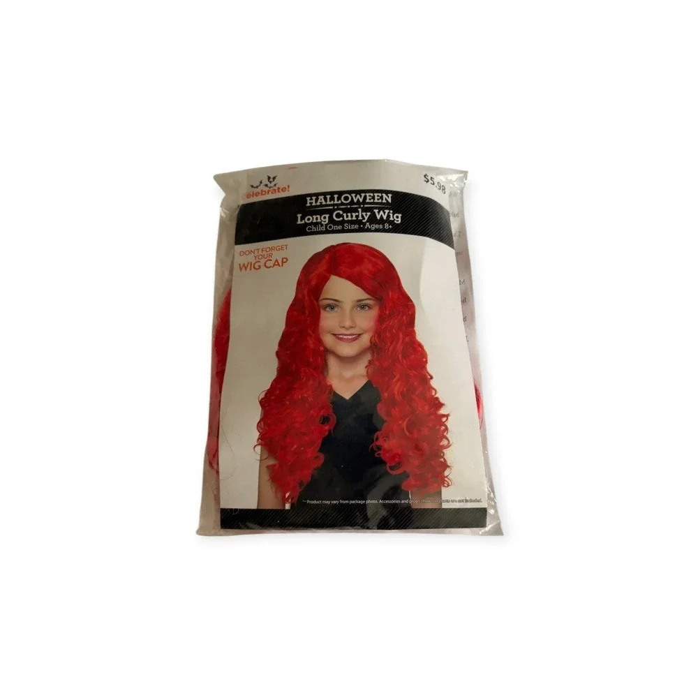 Long Curly Wig Child 8+ One Size Red Halloween Costume Accessory Dress Up